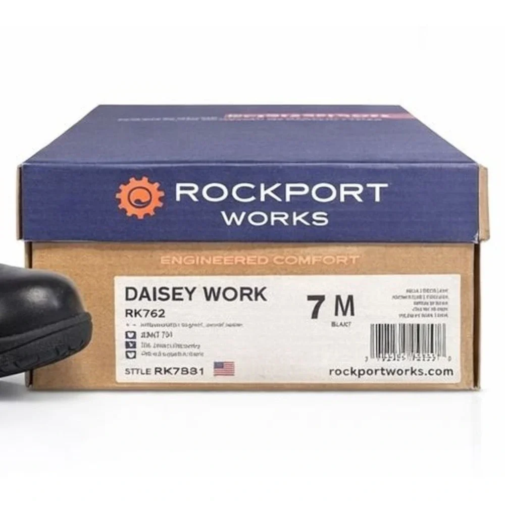 Rockport Works Daisey Work Safety Toe Ruched Bootie Black Womens 7 New RK762 - Picture 5 of 5